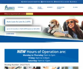 Abbeycu.com(Abbey Credit Union Inc) Screenshot