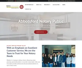 Abbotsfordnotary.com(Sidhu and Associates) Screenshot