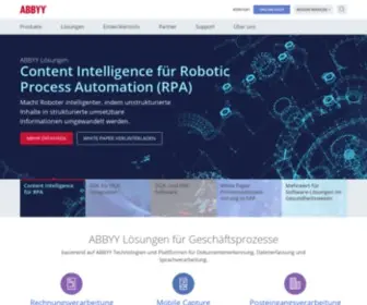 Abbyy.de(Ein Unternehmen für Digital Intelligence) Screenshot