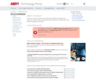 Abbyy.technology(ABBYY OCR & NLP This site) Screenshot