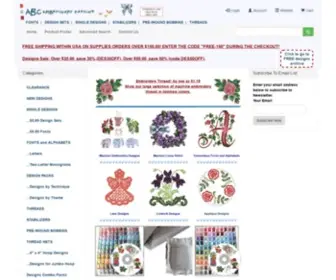 ABC-Machine-Embroidery.com(ABC Embroidery Designs and ThreaDelight Emboidery Threads) Screenshot