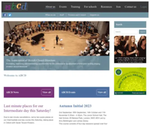 ABCD.org.uk(Association of British Choral Directors) Screenshot