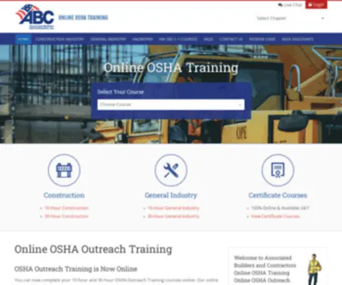 ABCOsha.com(Associated Builders and Contractors) Screenshot
