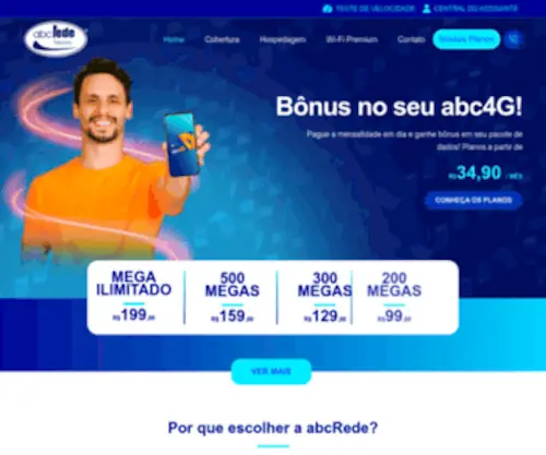 ABCRede.com.br(Internet Fibra Óptica) Screenshot