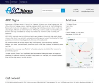 ABCSigns.co.za(A Noble Name In The Signage Industry) Screenshot