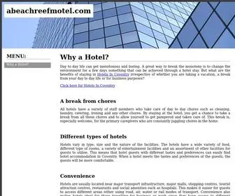 Abeachreefmotel.com(Why a Hotel) Screenshot