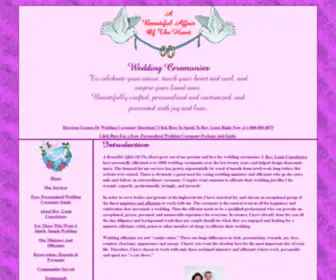 Abeautifulaffairoftheheart.com(Wedding Officiants) Screenshot