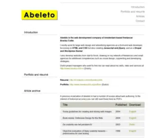 Abeleto.nl(Usable, accessible web design and development) Screenshot