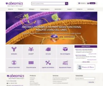 Abeomics.com(Antibodies, Reporter Cell Lines, Assay Kits, Proteins, Drug Screening Services) Screenshot