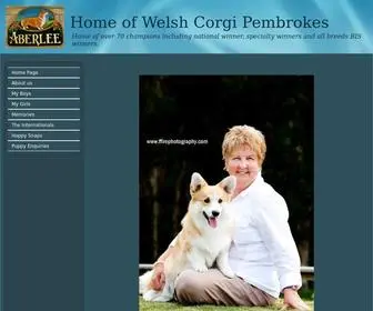 Aberleecorgis.com(Home of Welsh Corgi Pembrokes) Screenshot