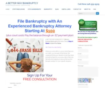 Abetterwaybankruptcy.com(File bankruptcy from $100. A Better Way Bankruptcy) Screenshot