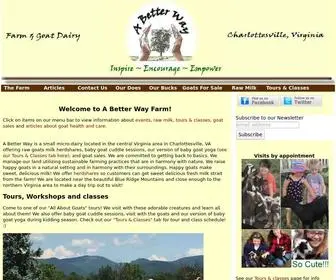 Abetterwayfarms.com(A Better Way Farm and Goat Dairy in Charlottesville) Screenshot