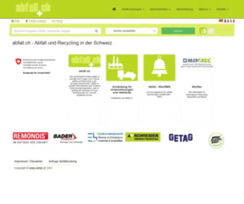 Abfall.ch(Abfall und Recycling in der Schweiz) Screenshot