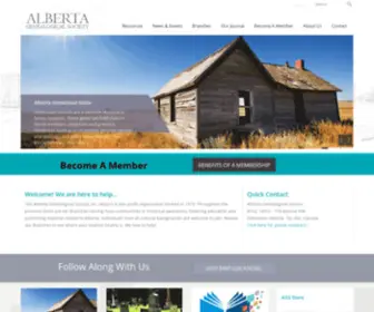 Abgenealogy.ca(The Alberta Genealogical Society) Screenshot