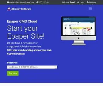 Abhinavsoftware.com(Epaper CMS Cloud) Screenshot