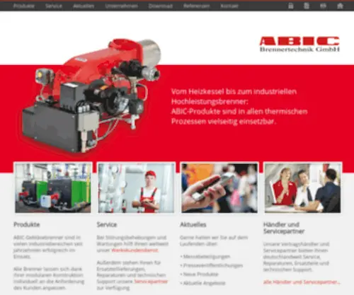 Abic-Brennertechnik.de(Die ABIC Brennertechnik GmbH entwickelt und fertigt hochwertige Öl) Screenshot