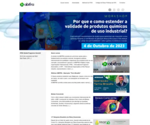 Abifra.org.br(Associação Brasileira das Indústrias de Óleos Essenciais) Screenshot