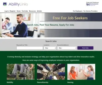 Abilitylinks.org(A Website for Job Seekers with Disabilities and Inclusive Employers) Screenshot