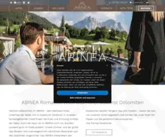 Abinea.com(Dolomiten Urlaub in Südtirol im besten Wellnesshotel in Kastelruth) Screenshot