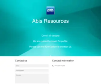 Abisresources.co.uk(Abis Resources) Screenshot