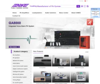 ABK-PA.com(Public address/Voice evacuaion system manufacturer) Screenshot