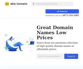 Able.domains(Great Domain Names Low Prices) Screenshot