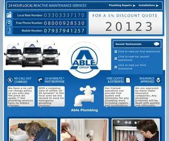 Able247Plumbers.uk(Plumbers 24 hour Plumbing) Screenshot