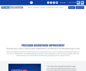 Ableelectropolishing.com(Electropolishing Service for Stainless Steel & Other Metals) Screenshot