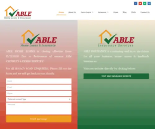 Ablefinance.net.au(Able Home Loans and Insurance) Screenshot