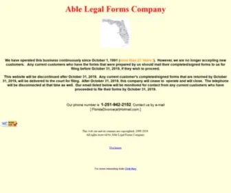 Ablelegalforms.com(Florida Divorce Forms By Mail) Screenshot