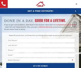 Ableroof.com(Roofing, Siding, Windows) Screenshot