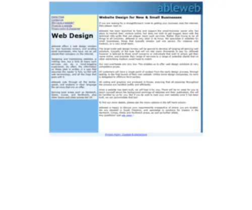 Ableweb.co.uk(Designing websites) Screenshot