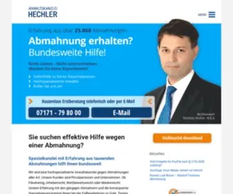 Abmahnungs-Abwehr.de(Abmahnung wegen Urheberrechtsverletzung) Screenshot