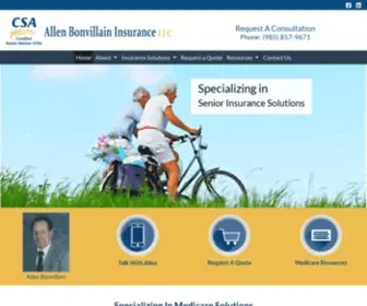 Abmedicarela.com(Allen Bonvillain Insurance LLC) Screenshot