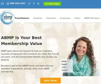 ABMP.com(Massage Association for Massage & Bodywork Professionals) Screenshot