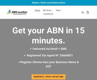 ABN-Number.com(ABN Registration Service) Screenshot