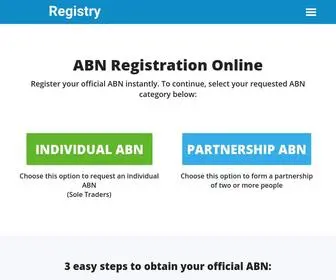 Abnregistry.org(ABN application) Screenshot