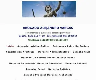 Abogadoalejandrovargas.com.co(ABOGADO ALEJANDRO VARGAS en Bogota) Screenshot