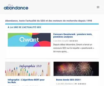 Abondance.com(Abondance d'infos sur le référencement (SEO : Search Engine Optimization)) Screenshot