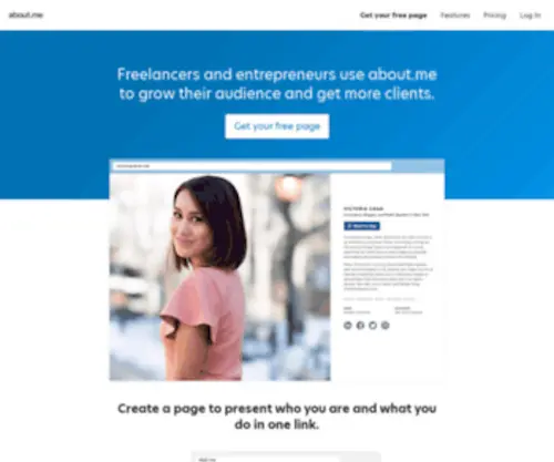 About.me(Your personal) Screenshot