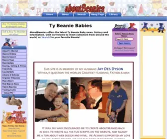 Aboutbeanies.com(Ty Beanie Babies at) Screenshot