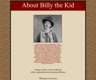 Aboutbillythekid.com(About Billy the Kid) Screenshot