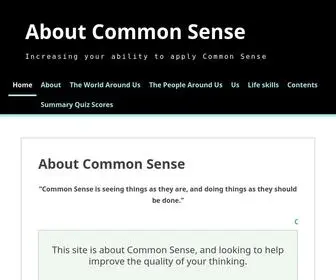 Aboutcommonsense.com(Increasing your ability to apply Common Sense) Screenshot