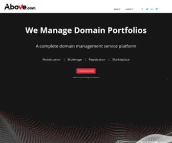 Above.com(Domain Investment Platform) Screenshot