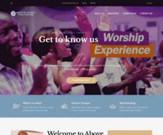 Aboveallchurch.org(Front page) Screenshot