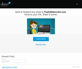 Abovo42.com(Social Email) Screenshot