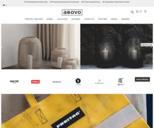 Abovohome.com(Wohndesign, Geschenke, FREITAG Taschen & Lifestyle) Screenshot