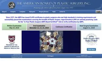Abplasticsurgery.org(Certifying board for plastic surgeons in the united states. find a board) Screenshot