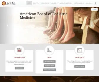 Abpmed.org(The American Board of Podiatric Medicine (ABPM)) Screenshot