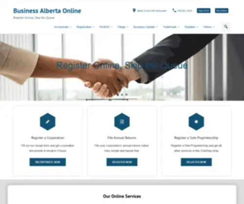Abregistry.ca(Business Alberta Online) Screenshot